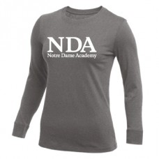 Nike Women's L/S Cotton Tee (D. Grey Heather)